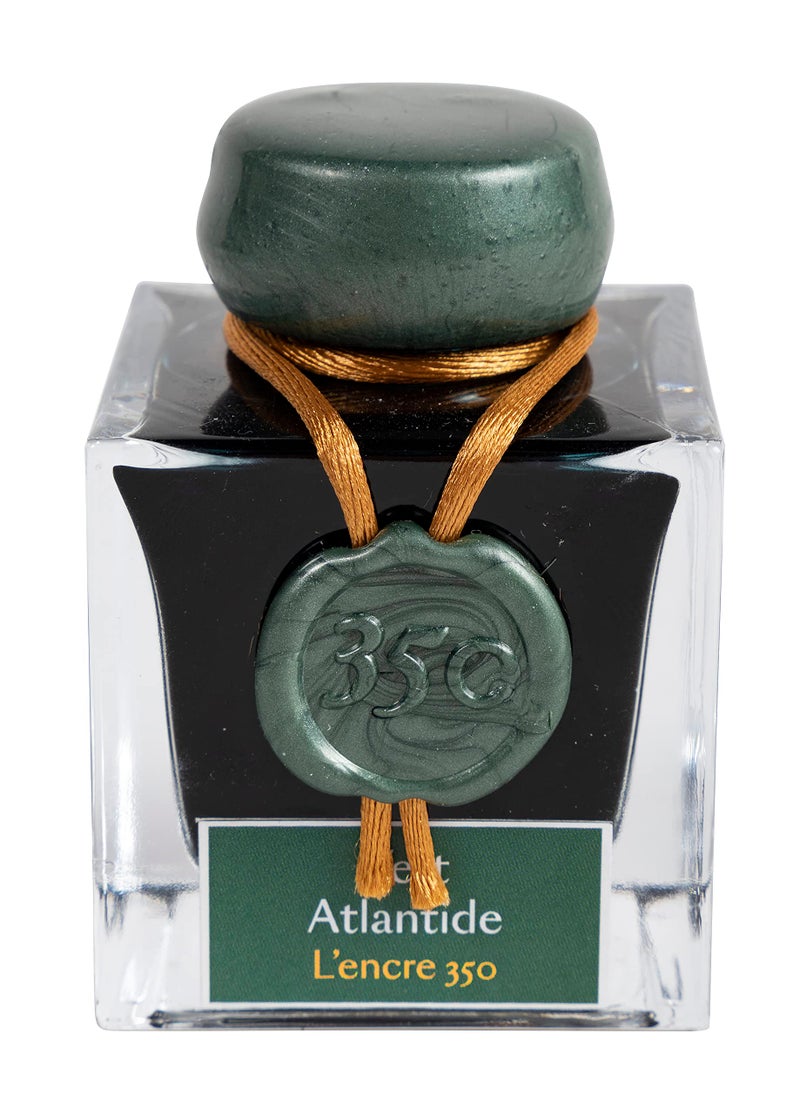 Jacques Herbin - Ref H15139 - Ink for Fountain Pens & Rollerball Pens - Vert Atlantide - 50ml Bottle - 350th Anniversary - Image 1